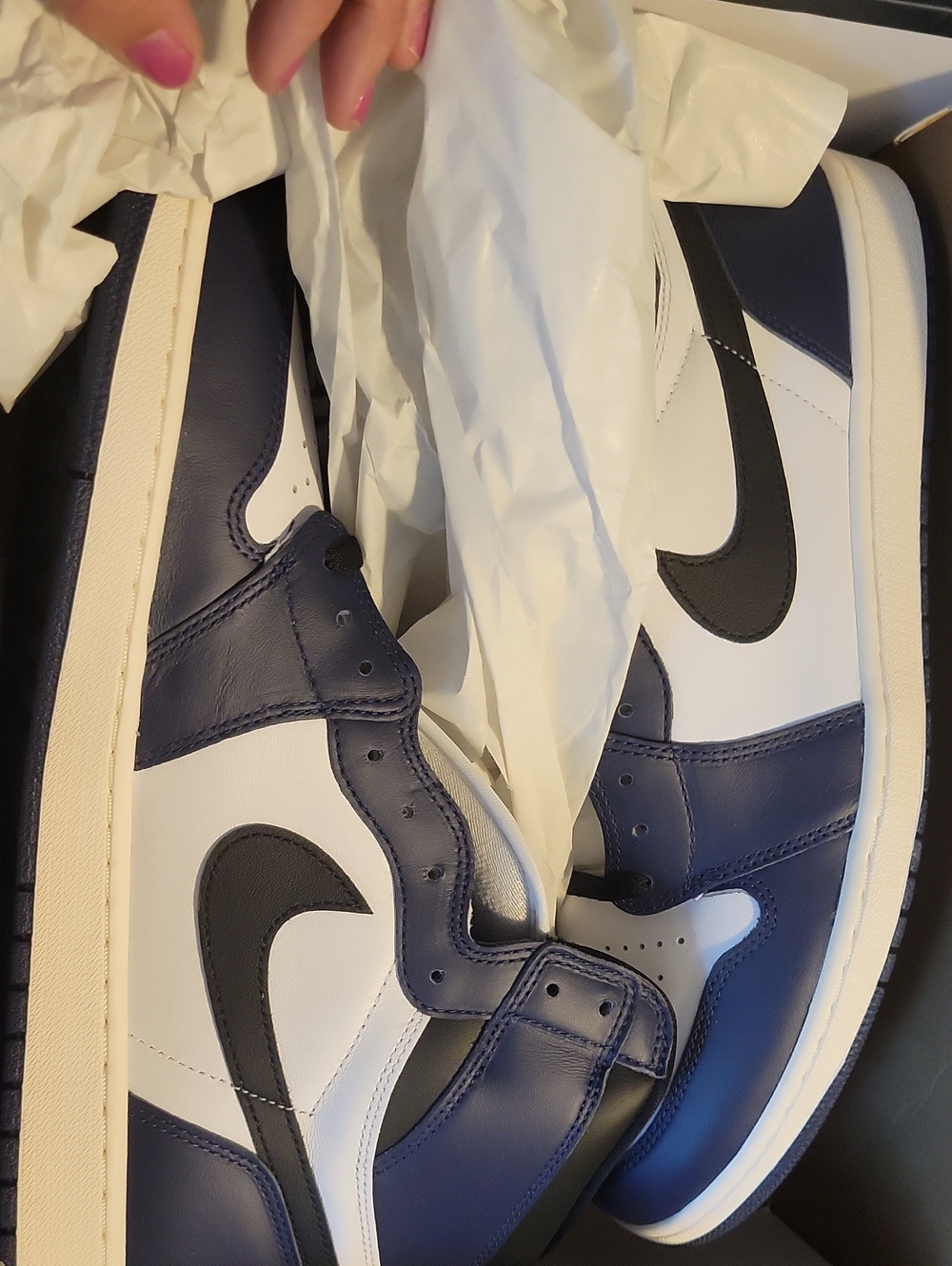 Nike Men’s Navy White Black High-Top Sneakers